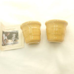 Longaberger 30974 Butternut Pottery Woven Traditions Two Piece Votive Set